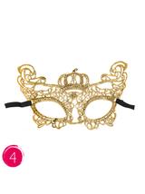 Subtelna maska koronkowa glamour złota