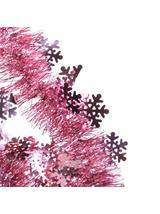 Łańcuch dekoracyjny - śnieżynki czerwony