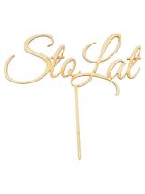 Drewniana dekoracja tortu "Sto lat" - FSC 100%