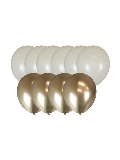 Baza do dekoracji balonowej - beż + złoty (10 szt.)