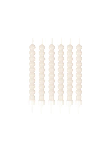 Świeczki perły - dekoracja ciasta (6 szt.)