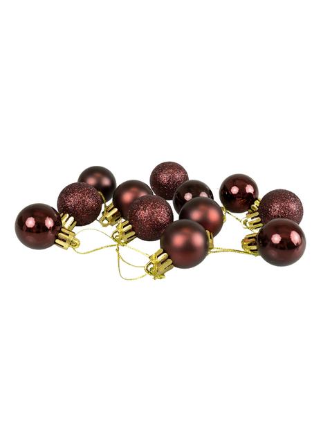 Bombki mini  (12 szt.) bordowe