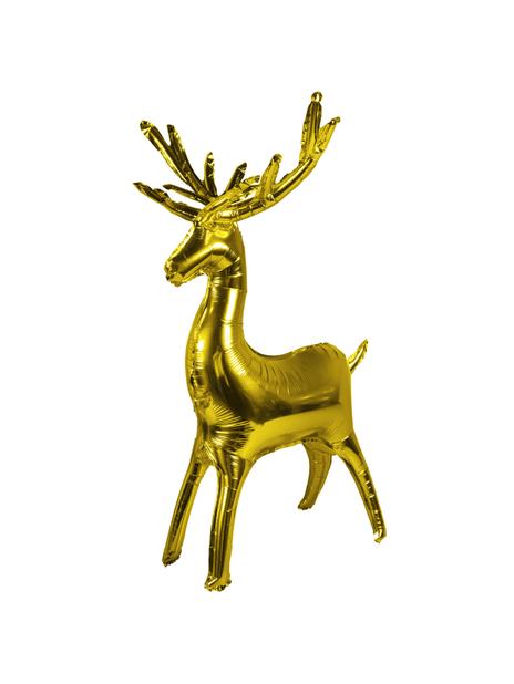 Balon foliowy - złoty renifer stojący