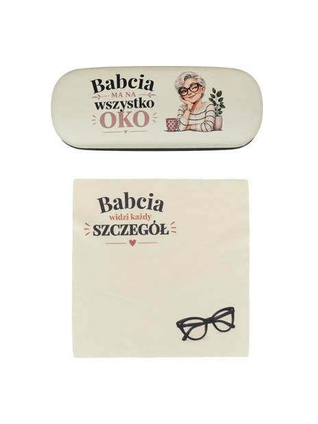 Etui na okulary i ściereczka z nadrukiem - dla babci
