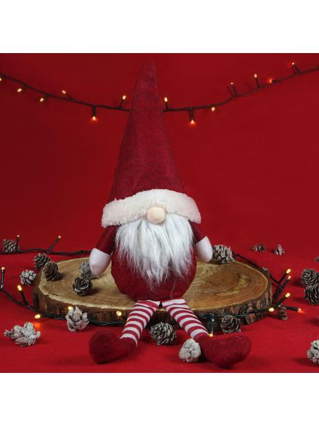 Skrzat z getrami w paski siedzący - czerwony