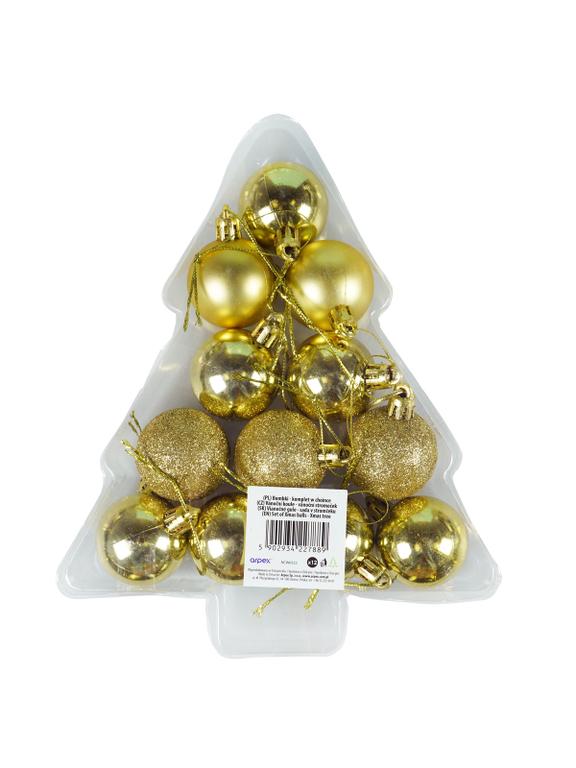 Bombki - komplet w choince (12 szt.) złoty