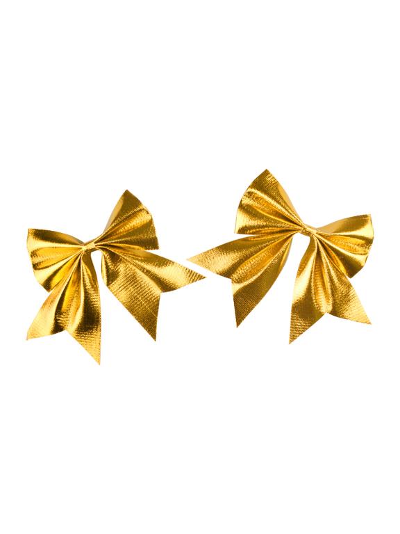 Zestaw kokard metalizowanych złotych (2 szt.)
