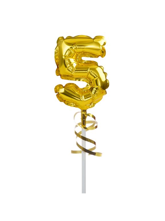 Balon foliowy na patyczku nr 5 złoty