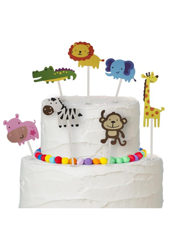 Dekoracja tortu - ZOO safari (7 szt.) - FSC Mix Credit