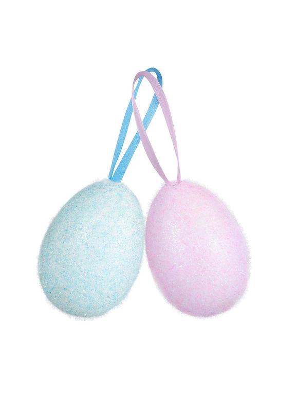 Brokatowe jajka flokowane duże (2 szt.)