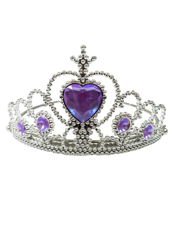 Tiara z kryształkami - fioletowa