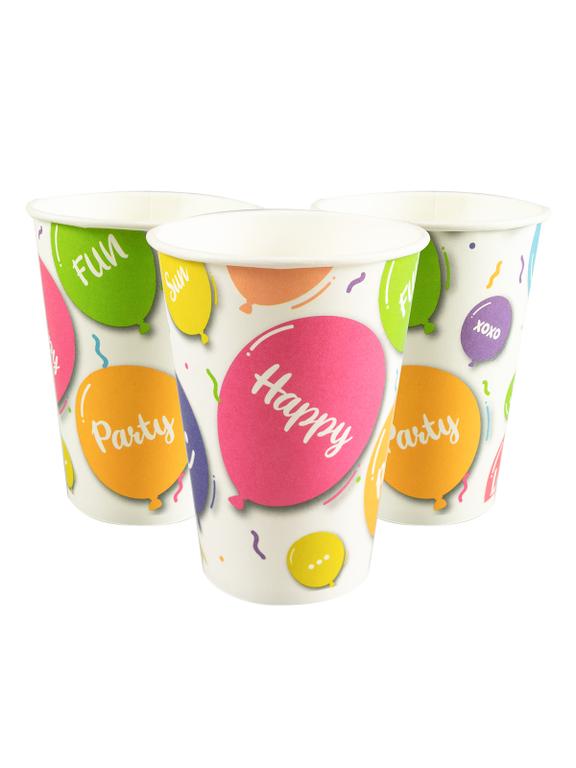 Kubki papierowe - Happy Balloons! (8 szt.)