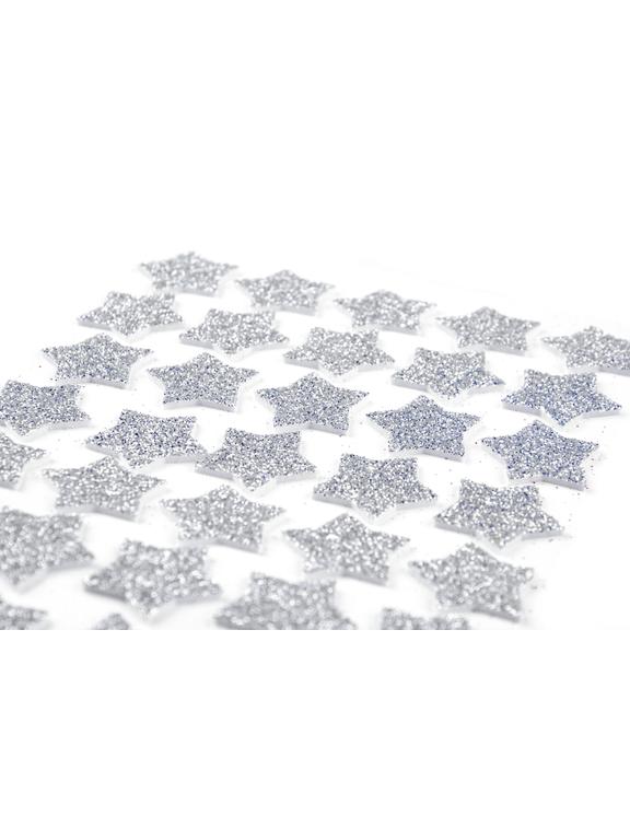 Naklejki brokatowe z pianki srebrny