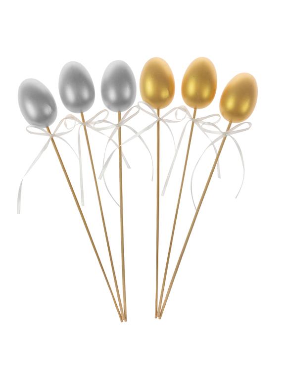 Metaliczne jajeczka na piku (3 szt.)