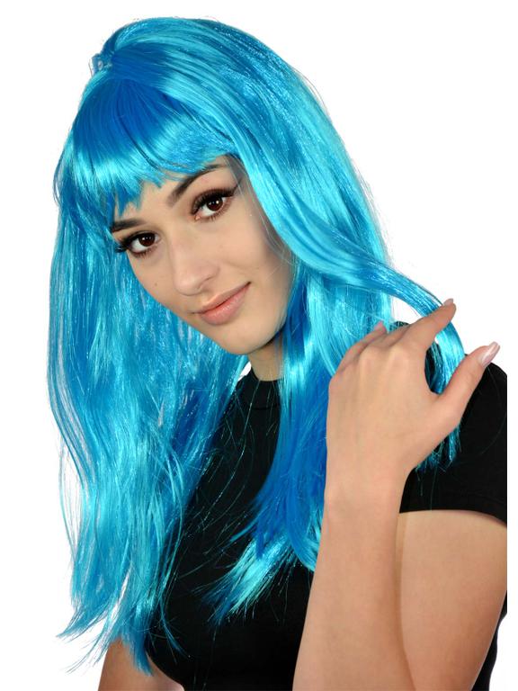 Peruka długowłosa niebieska