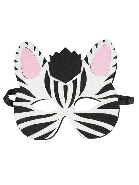 Filcowa maska zwierzątka - zebra