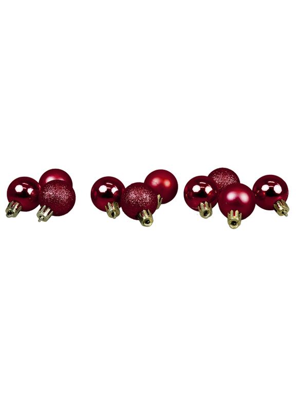 Bombki w tubie (16 szt.) bordowe