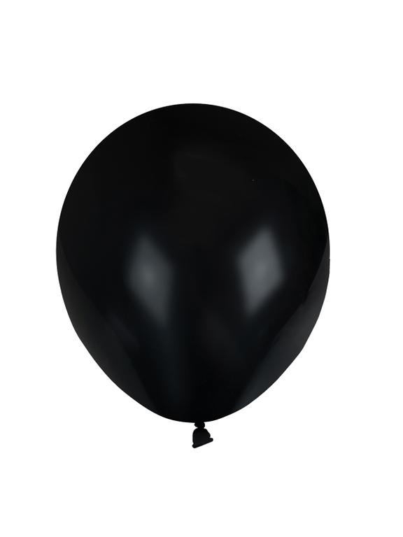 Balony pastelowe jednokolorowe czarne (10 szt.)