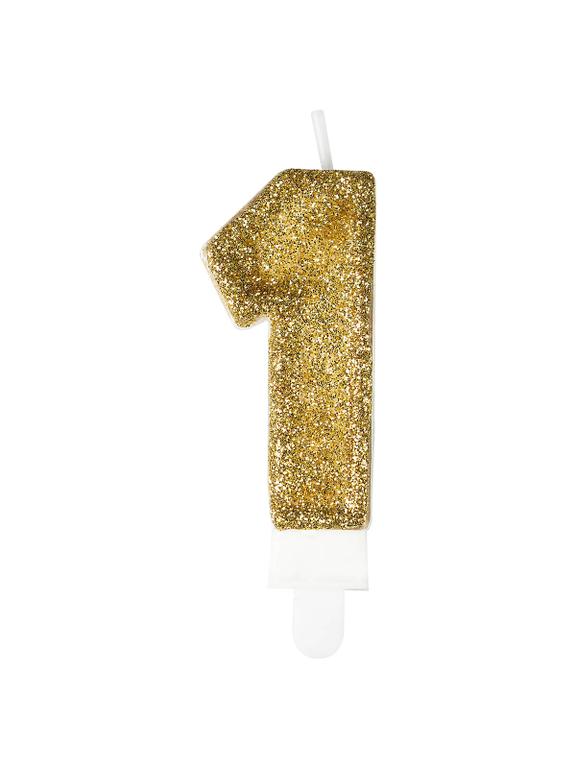 Świeczka cyferka premium nr 1 złota