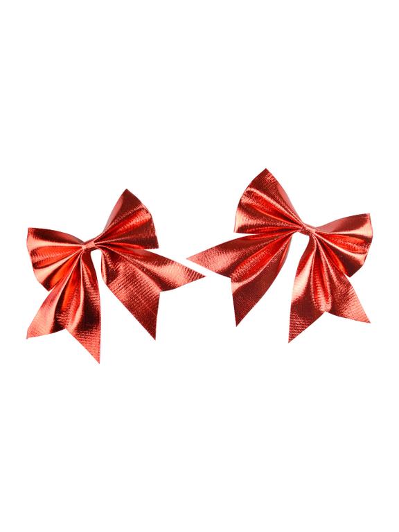 Zestaw kokard metalizowanych czerwonych (2 szt.)