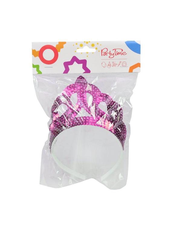 Tiara cekiny różowa