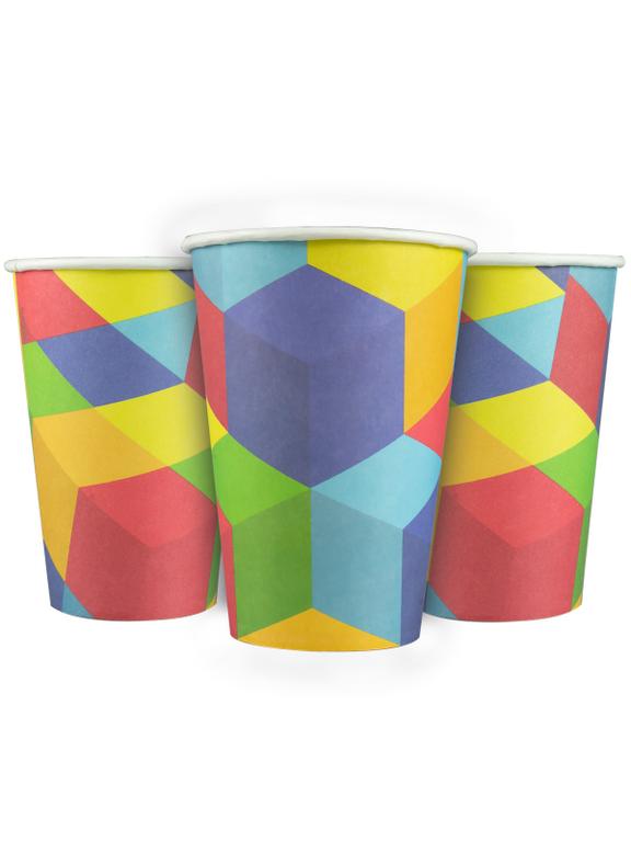 Kubki papierowe - Klocki (8 szt.)
