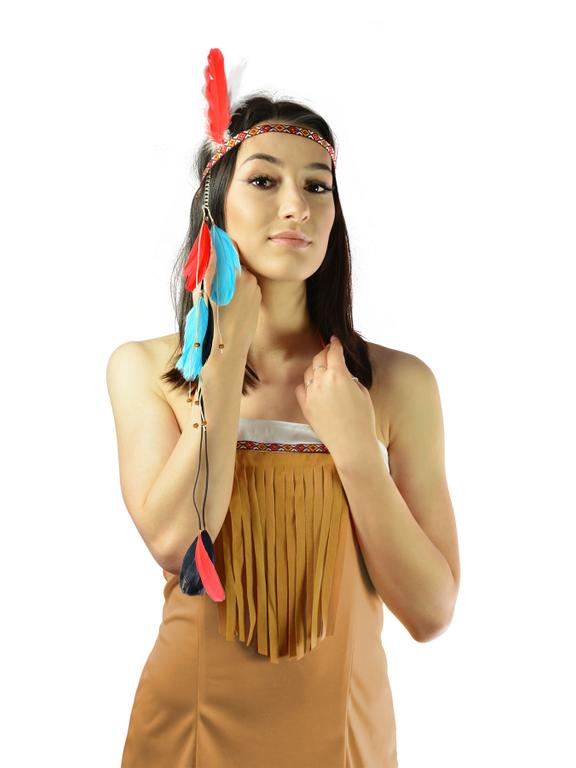 Dekoracja włosów Indianki z piórkami