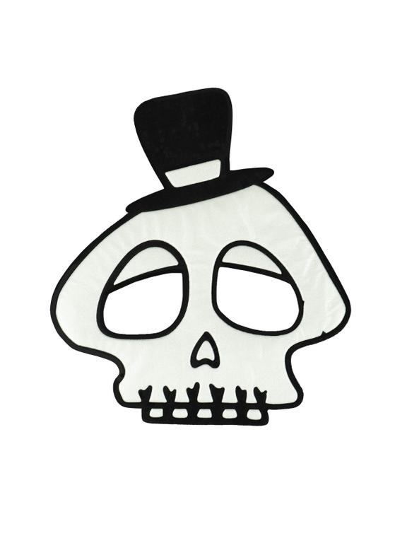 Maska na Halloween (flokowana) - Czaszka