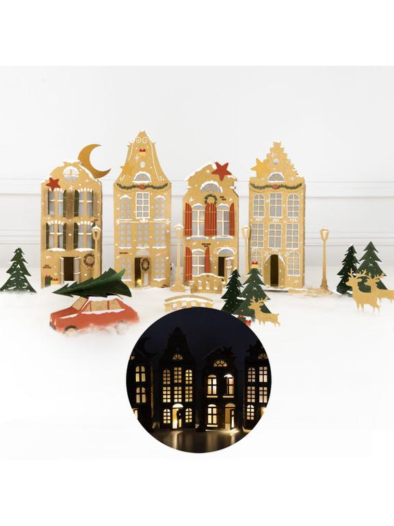 Świąteczne domki DIY (z lampkami LED i markerem)