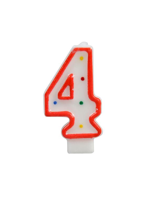Świeczka cyferka - kropki nr 4