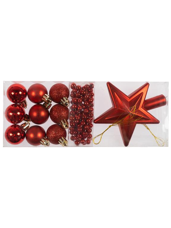 Zestaw choinkowy (11 elementów) czerwony
