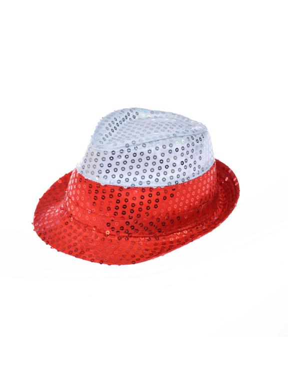 Kapelusz cekiny "Biało-Czerwoni"