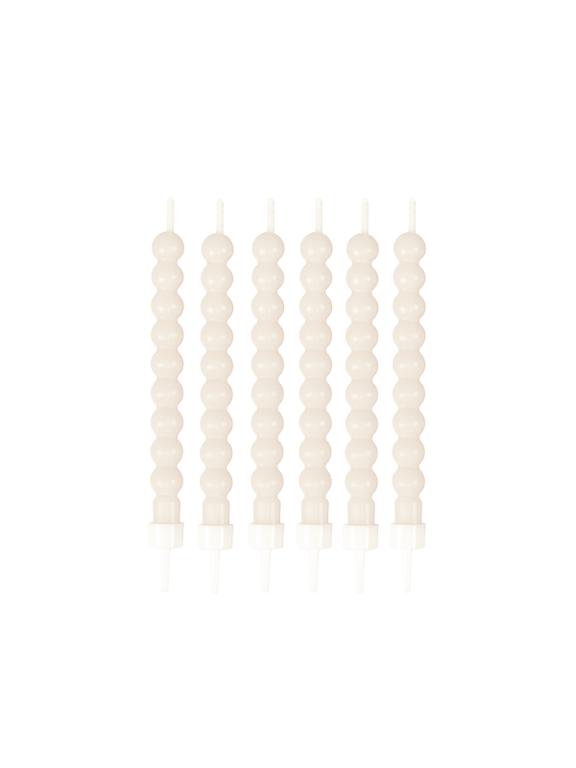 Świeczki perły - dekoracja ciasta (6 szt.)