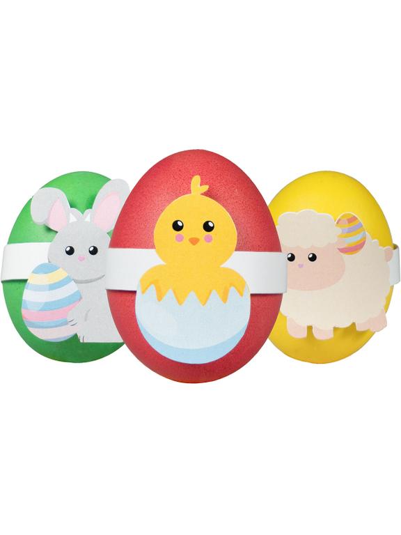 Zestaw do zdobienia pisanek (barwniki 3 szt., papierowy arkusz z postaciami)