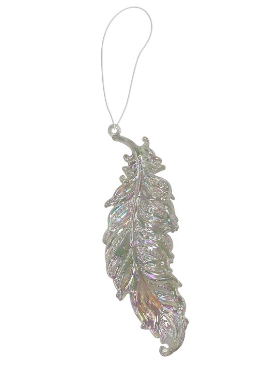 Ozdobna zawieszka - opalizujące piórko