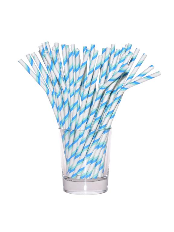 Słomki papierowe łamane niebieskie (144 szt.) - FSC Mix Credit