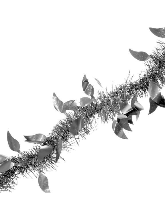 Łańcuch dekoracyjny matowy - listki srebrny