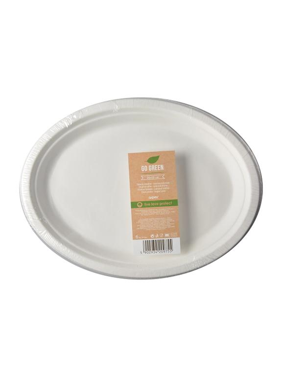 Talerze owalne 26x19 cm - trzcina cukrowa (6 szt.)