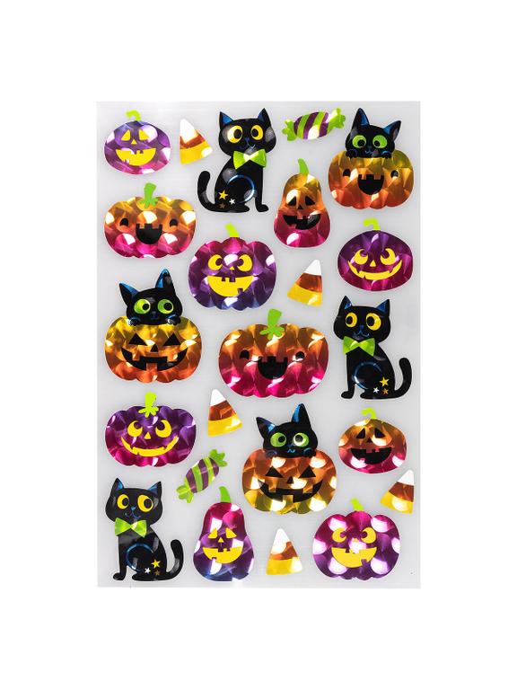 Kolorowe metalizowane naklejki halloweenowe
