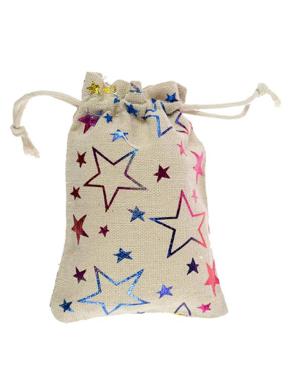 Jutowe worki na prezenty z nadrukiem (3 szt.)