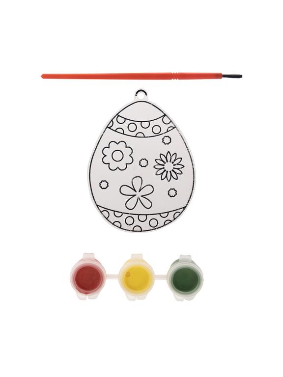Witrażyk do malowania (zestaw z farbkami i pędzelkiem) - pisanka