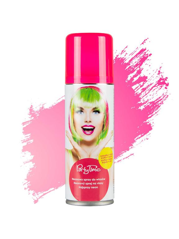 Neonowy spray do włosów różowy