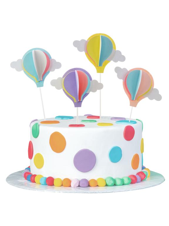 Dekoracja tortu - kolorowe baloniki (4 szt.)