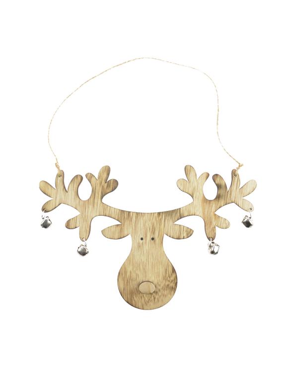 Renifer z dzwoneczkami - zawieszka - FSC 100%
