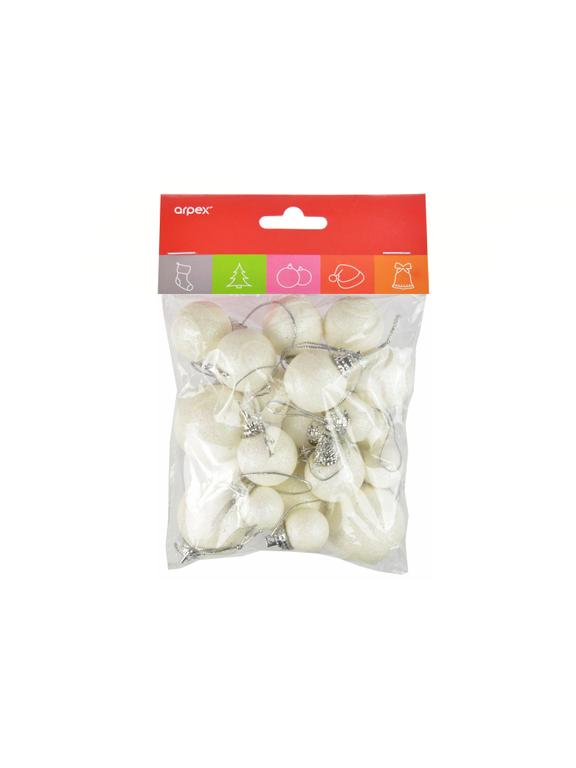 Komplet bombek dekorowanych - mix rozmiarów biały
