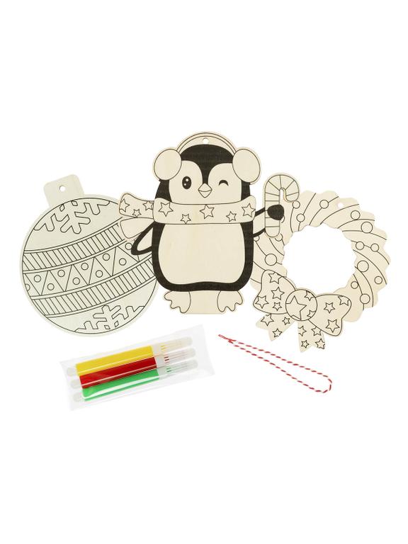 Drewniana ozdoba zrób to sam - zimowe wzory