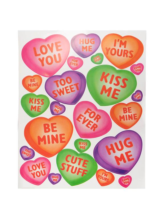 Naklejki - serca z napisami