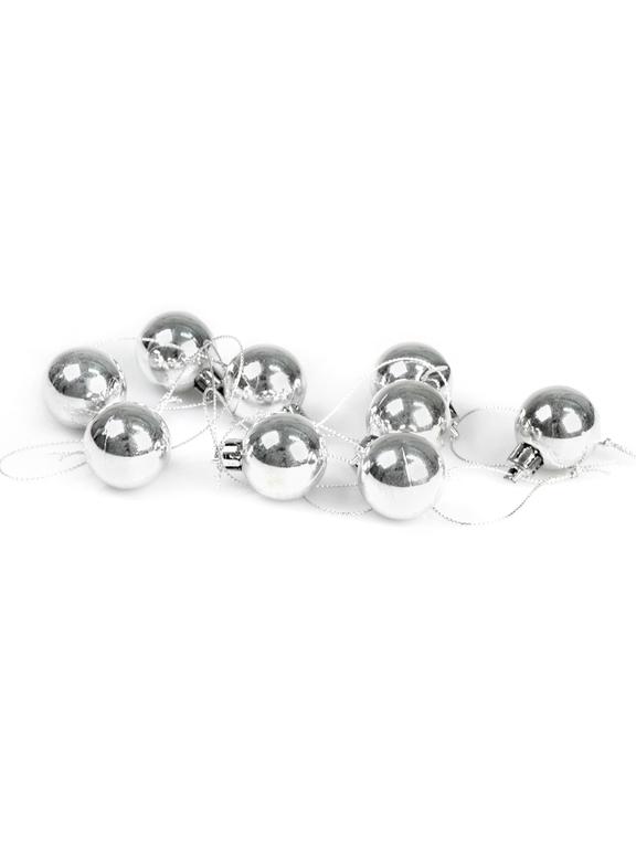 Bombki mini (9 szt.) srebrne