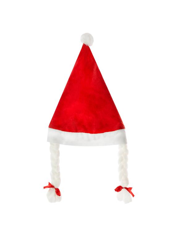 Czapka Mikołaja z warkoczami