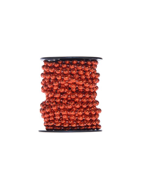 Łańcuch z koralami na szpuli czerwony